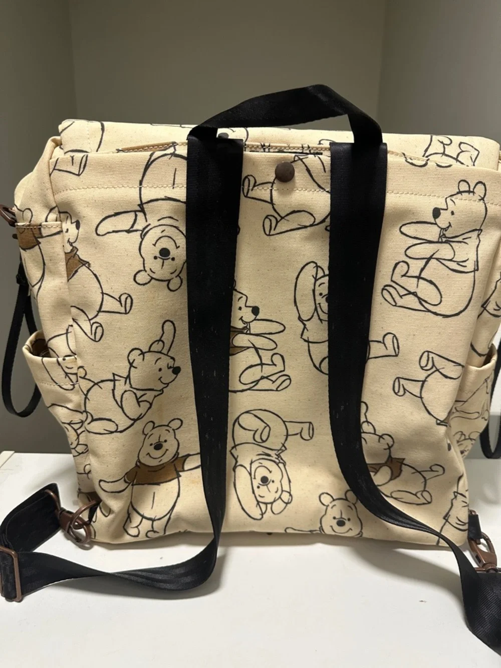 Winnie the Pooh Canvas diaper Crossbody/ BackBag